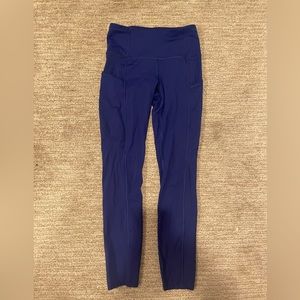 Lulu lemon high rise crop leggings in dark blue